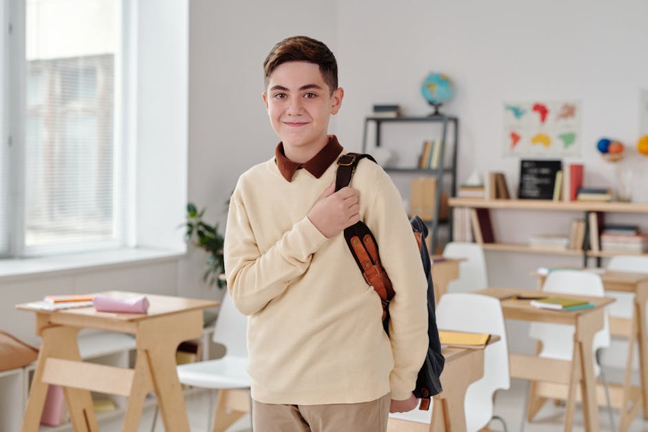 A Young Student in a Classroom